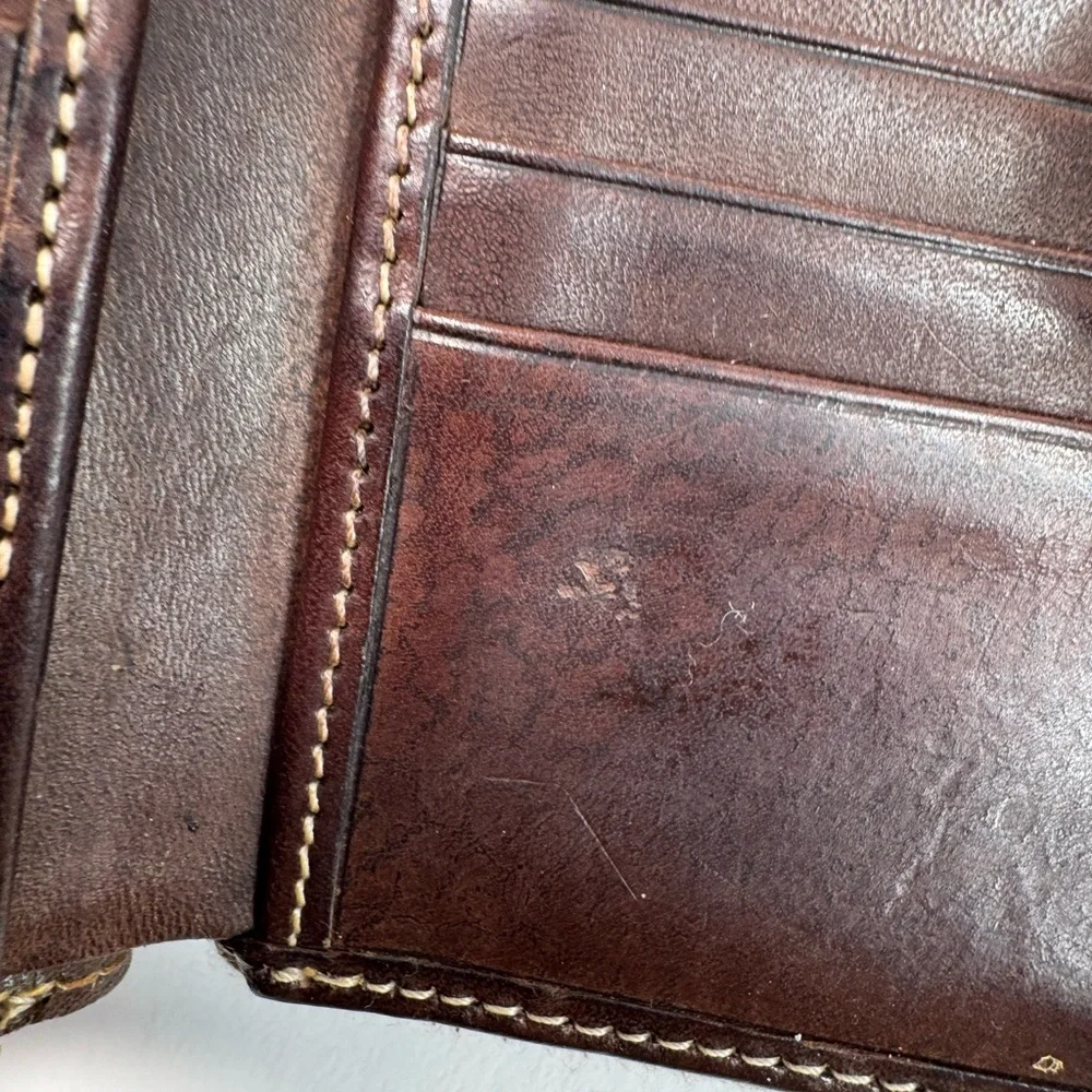 Vintage Dooney & Bourke Brown Pebbled/Smooth Leather Bifold Zip Wallet - Picture 7 of 7